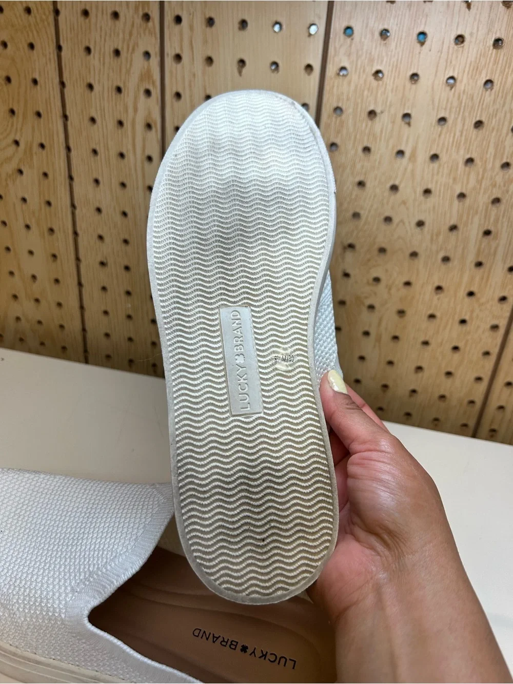 Lucky Brand  White Slip-On Knit Loafers